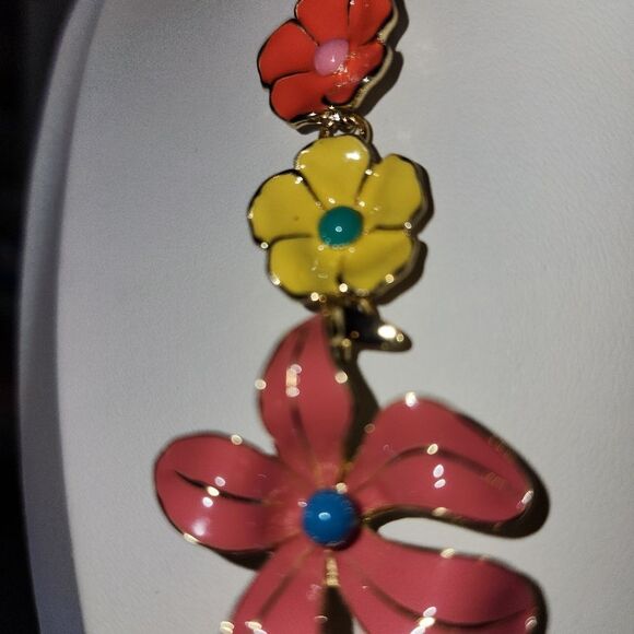 Talbots Floral Multicolor Gold Tone Necklace 21" NWT - Picture 6 of 7